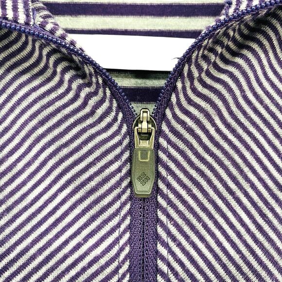 Columbia Shirt Women’s Size‎ M Heather Striped 1/4 Zip Long Sleeve Mock Neck - Picture 10 of 11